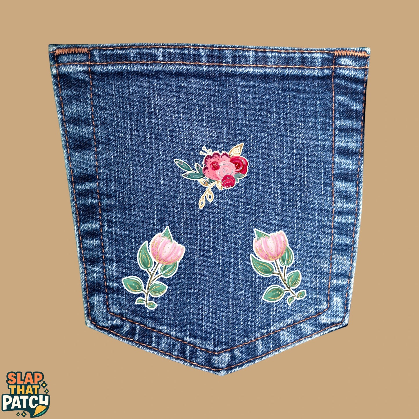 Pinterest Flowers | Pack of 30 Hot-Sticks | Iron on patches