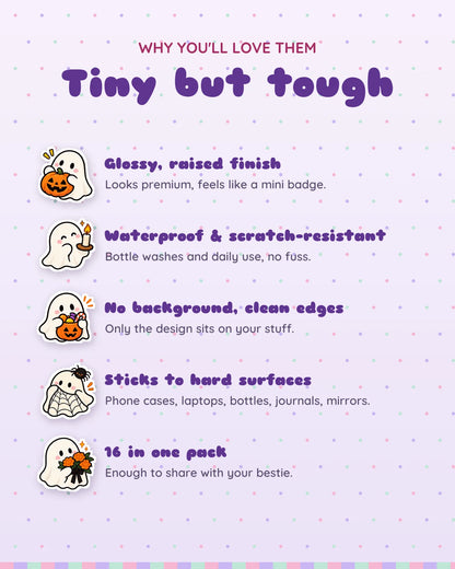 Spooky Boo mini patches: features