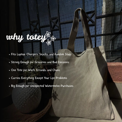 TOTEY - The Tote Bag | 300 GSM | Recycled Fabric | Sustainable DIY