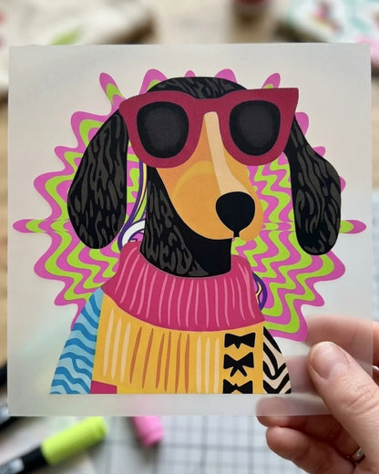 Neon Sausage | Iron-on Patch | Pawfect Vibes