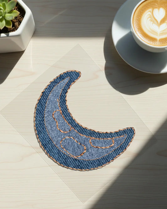 Indigo Moon | Iron-on Patch | Cosmic Threads