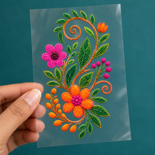 Bloom & Swirl embroidery-look iron-on patch | Thread Theory