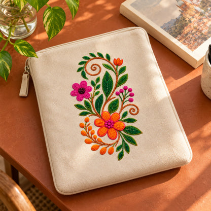 Bloom & Swirl embroidery-look iron-on patch | Thread Theory