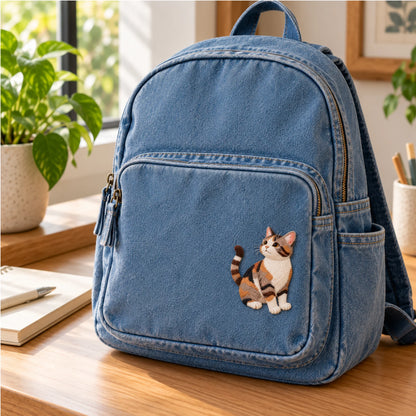 Calico Cutie embroidery-look iron-on patch | Thread Theory