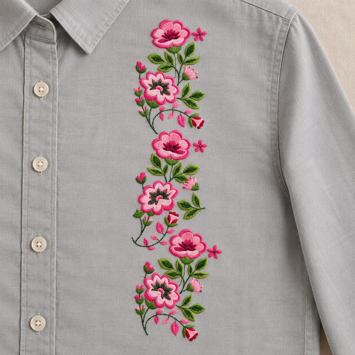 Gulabi Gulzar embroidery-look iron-on patch | Thread Theory