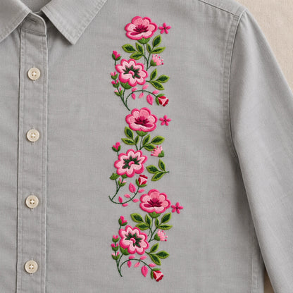 Gulabi Gulzar embroidery-look iron-on patch | Thread Theory