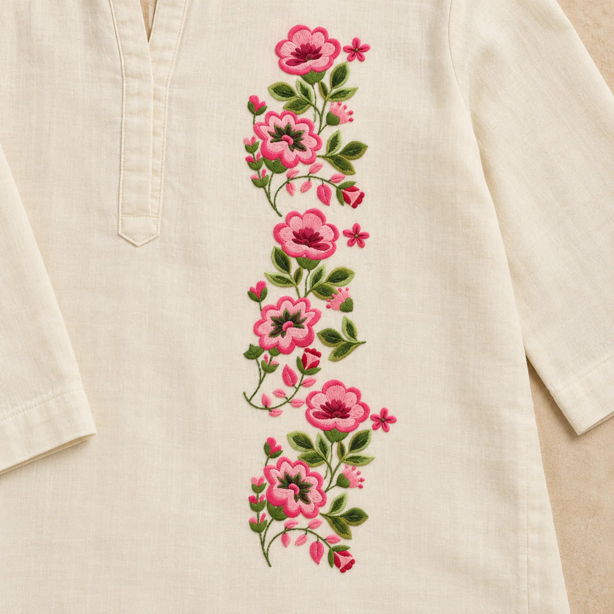 Gulabi Gulzar embroidery-look iron-on patch | Thread Theory