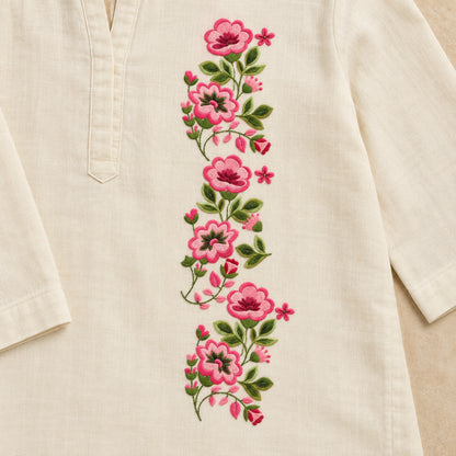 Gulabi Gulzar embroidery-look iron-on patch | Thread Theory