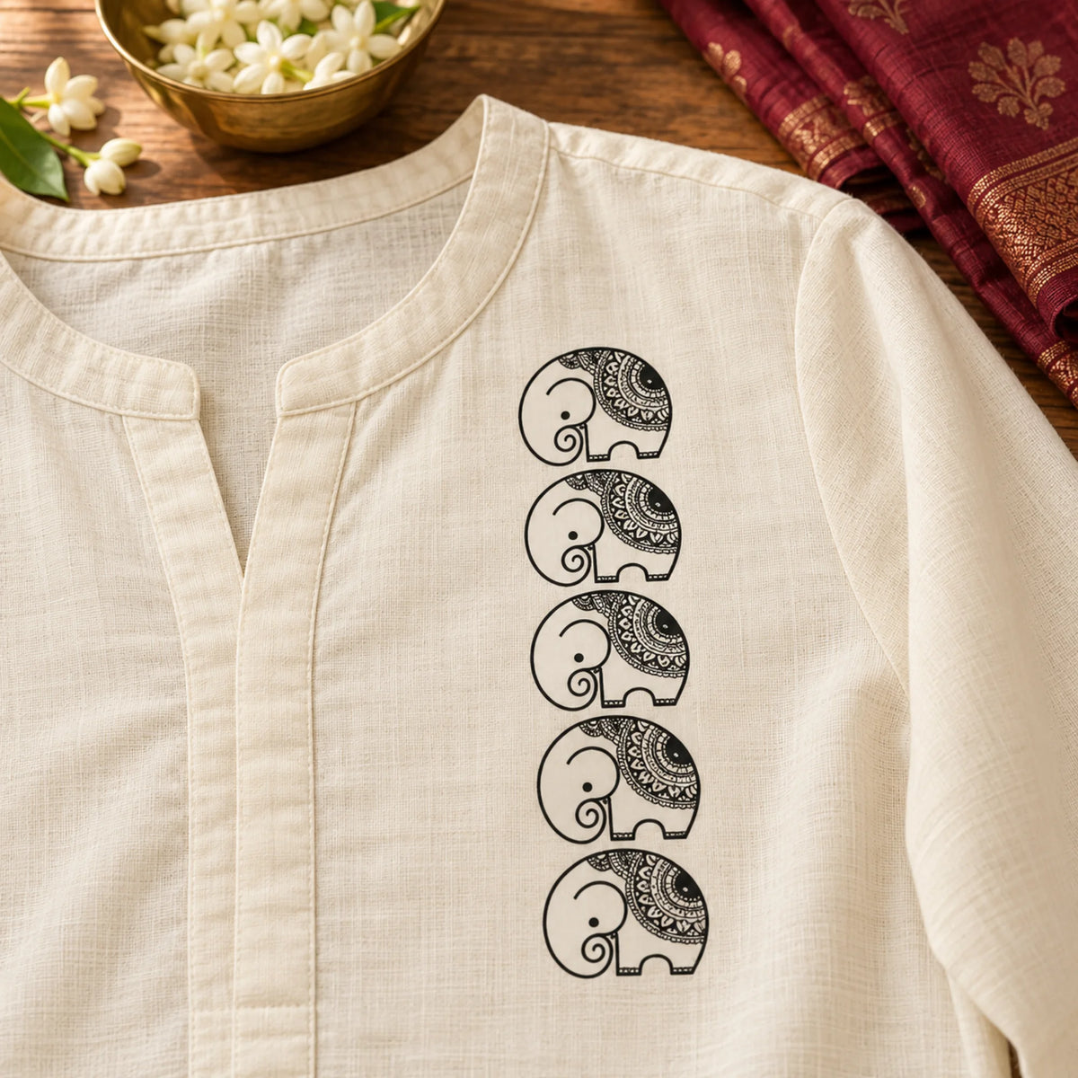 Hathi Royale embroidery-look iron-on patch | Thread Theory
