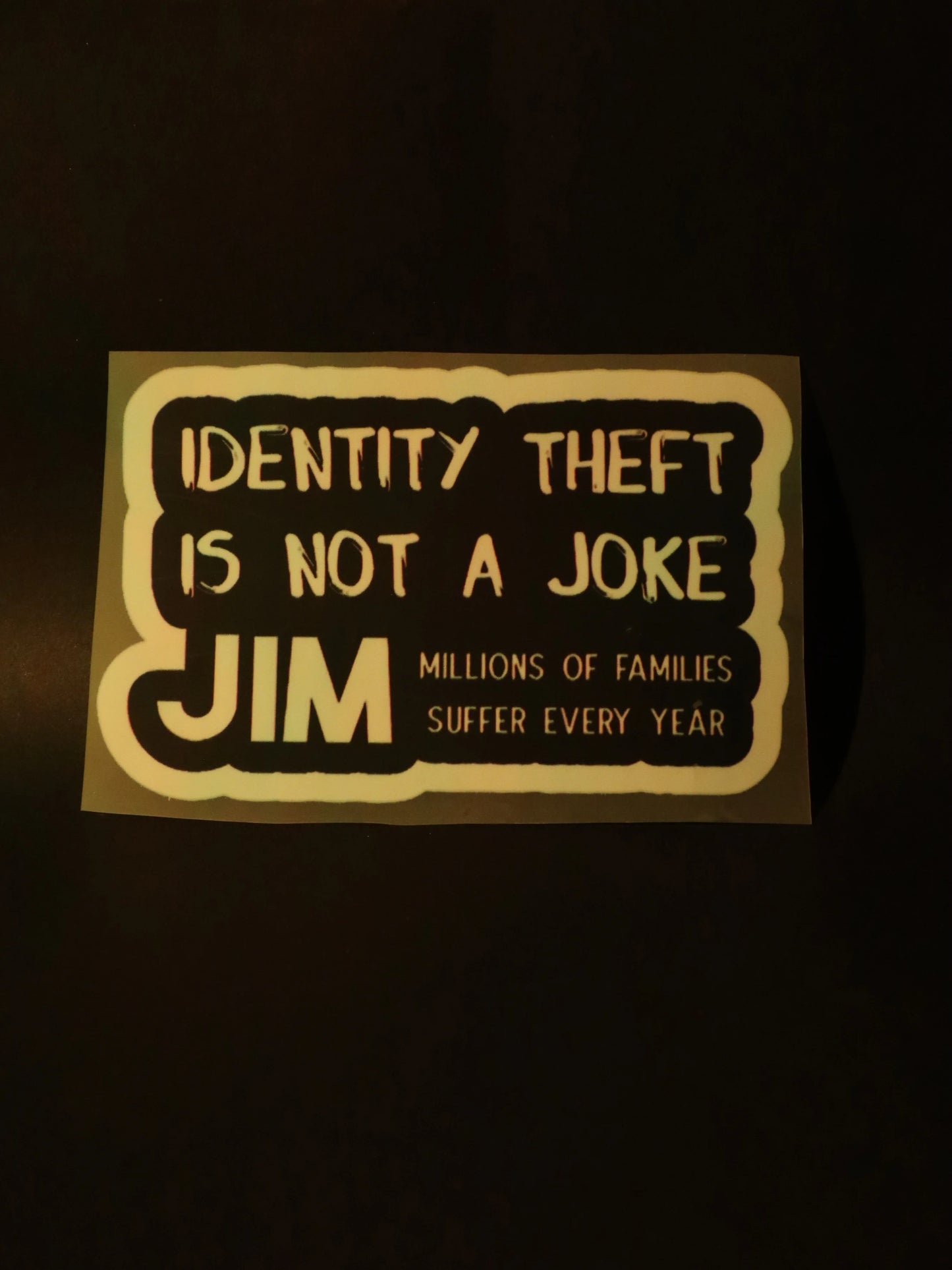 Identity Theft is not a joke Jim | Iron on patch | The Dundie Pack