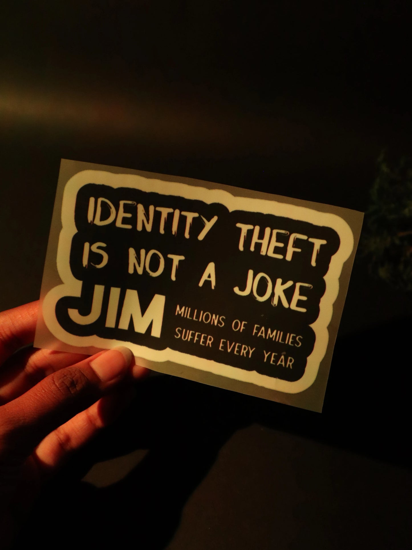 Identity Theft is not a joke Jim | Iron on patch | The Dundie Pack
