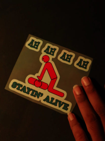 Ah Ah Ah Ah Stayin' Alive | Iron on patch | The Dundie Pack