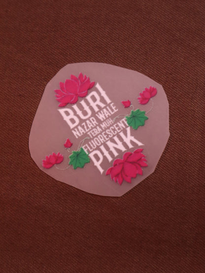 Fluorescent Pink Drishti Blocker 🌸 | Iron-on Patch | Bindaas Bol