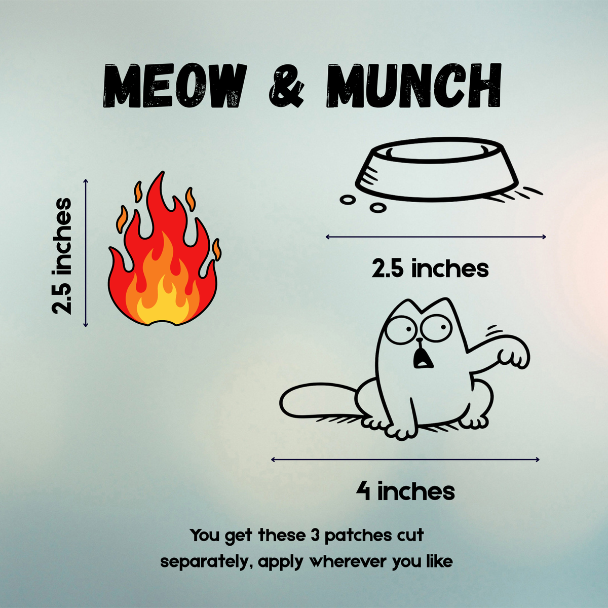 Meow & Munch | Laptop Makeover Pack | Hard Surface Patches Set