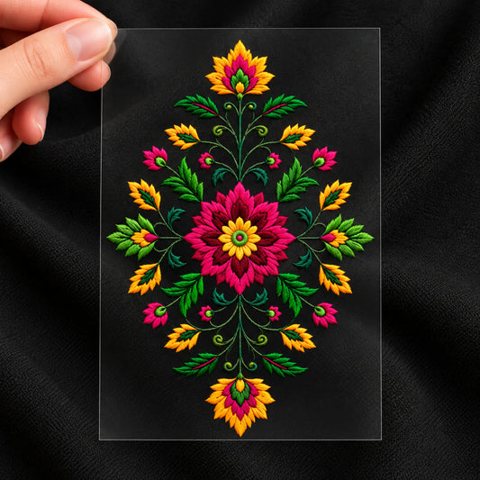 Royal Gulmohar embroidery-look iron-on patch | Thread Theory