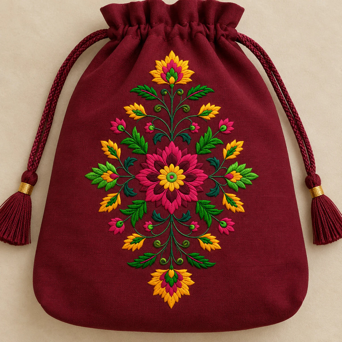 Royal Gulmohar embroidery-look iron-on patch | Thread Theory