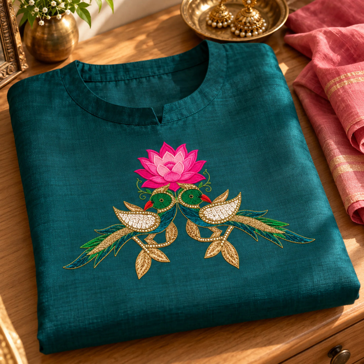 Royal Pair embroidery-look iron-on patch | Thread Theory