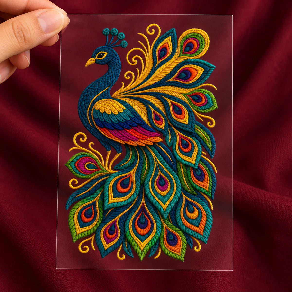 Shahi Mor embroidery-look iron-on patch | Thread Theory