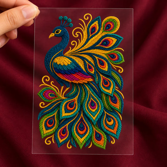 Shahi Mor embroidery-look iron-on patch | Thread Theory