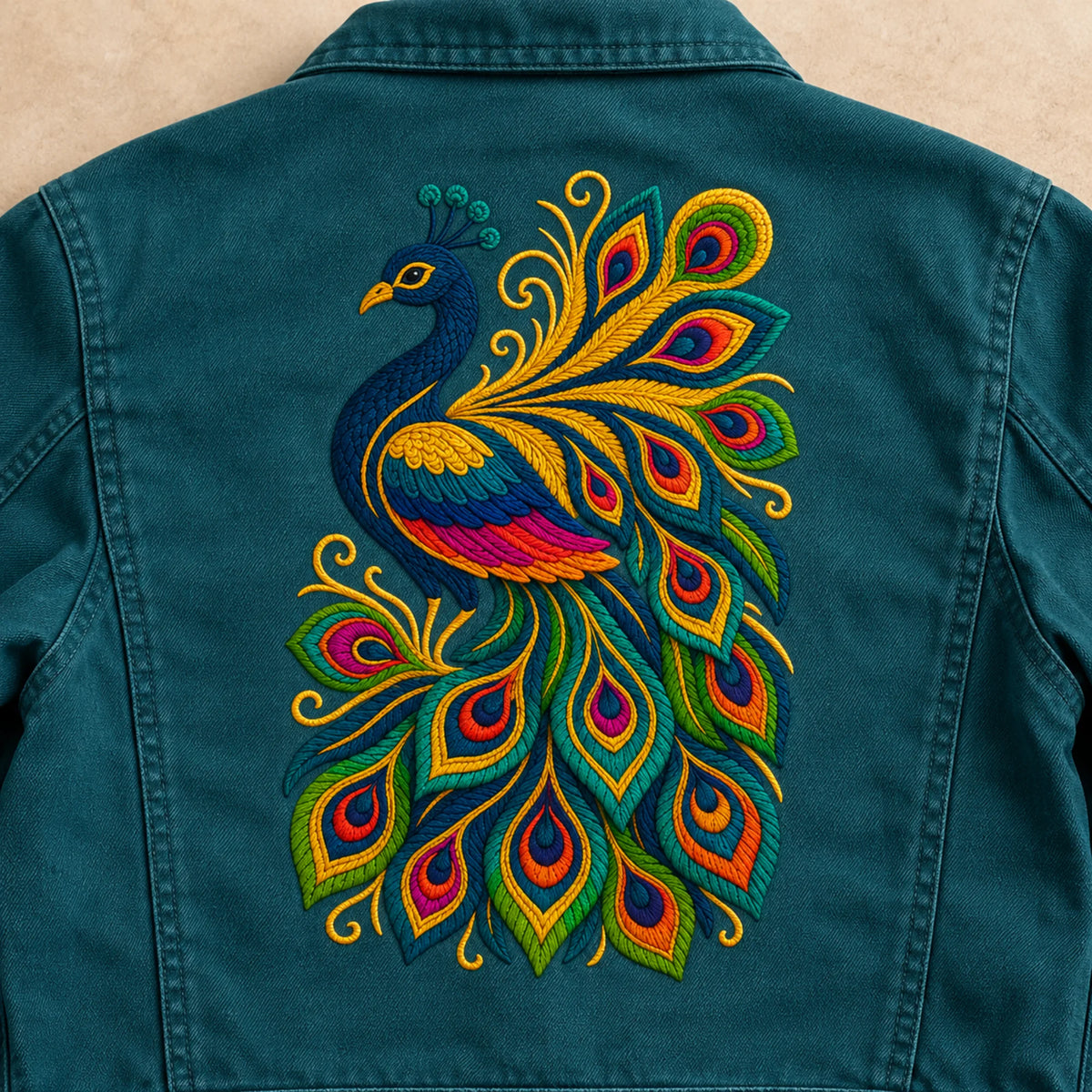Shahi Mor embroidery-look iron-on patch | Thread Theory