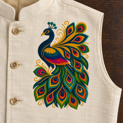 Shahi Mor embroidery-look iron-on patch | Thread Theory