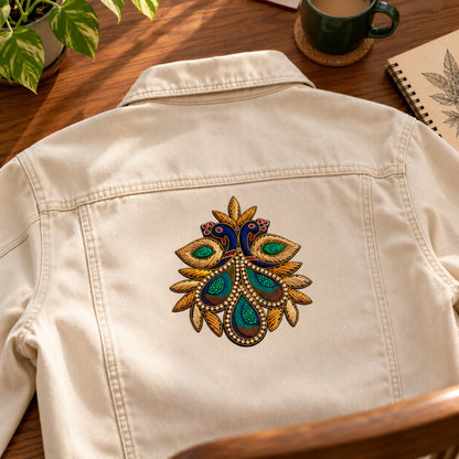 Shahi Pankh embroidery-look iron-on patch | Thread Theory