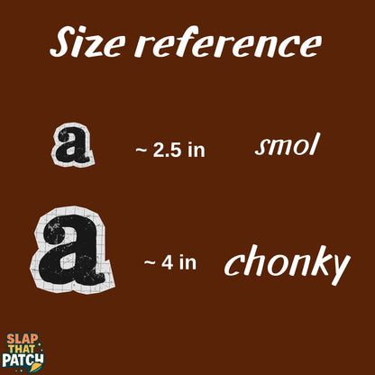 Rustic Type | Iron-on Patch | Alphabet Sticker (Lowercase)