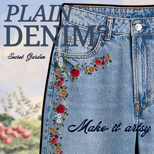 Secret Garden | Denim Stories | Iron-On Patch Set