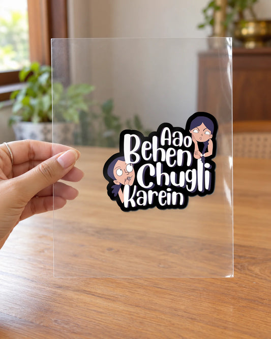 Aao Behen Chugli Karein hard surface patch on clear film
