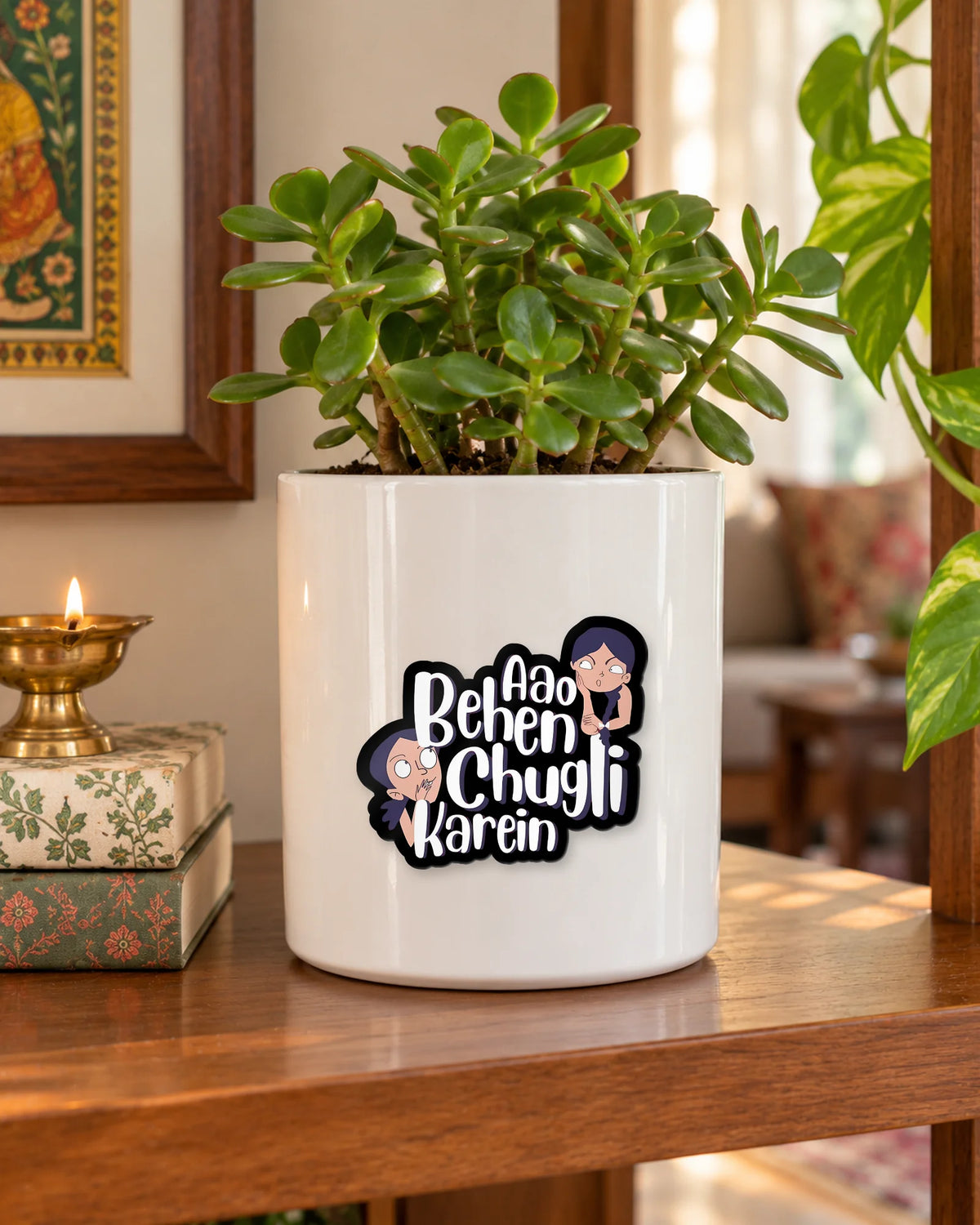 Aao Behen Chugli Karein sticker mockup