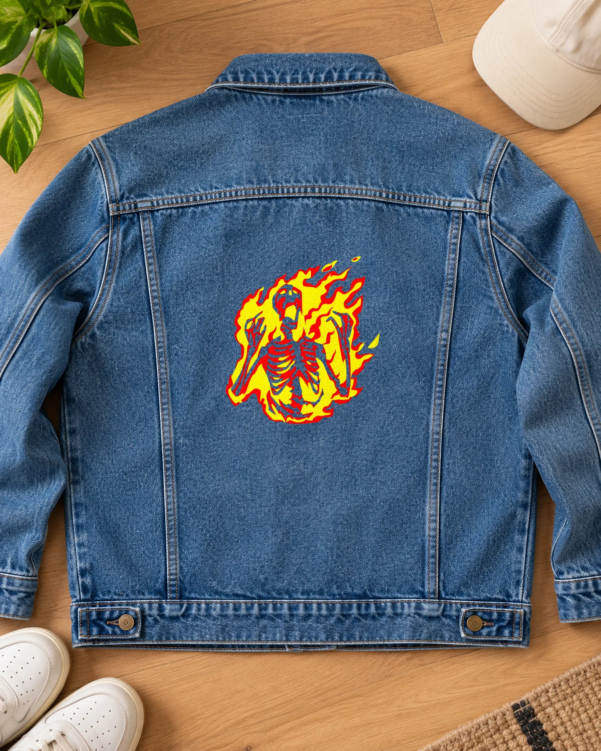 Afterburn iron-on patch on clothes