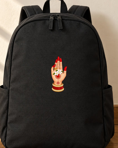 Alta Haath iron-on patch on clothes