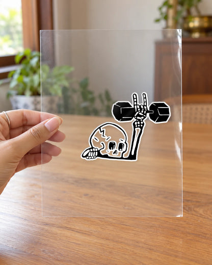 Lift Till Death hard surface patch on clear film