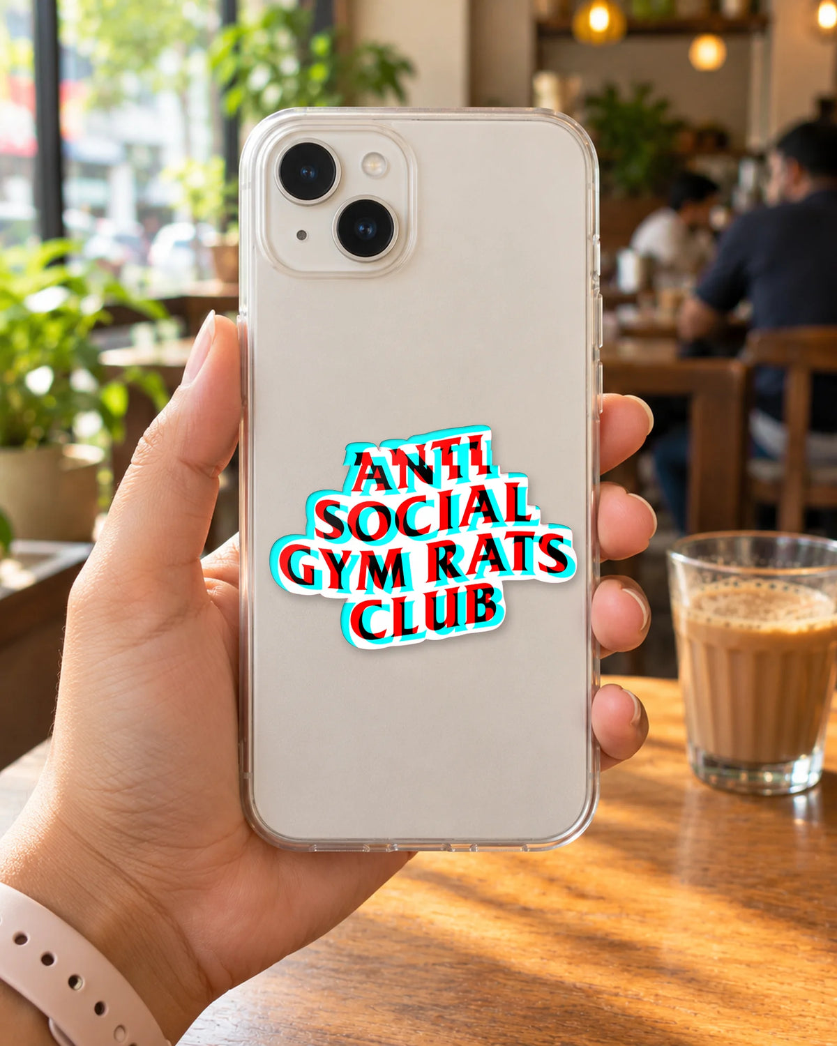 Anti Social Gym Rats Club sticker mockup