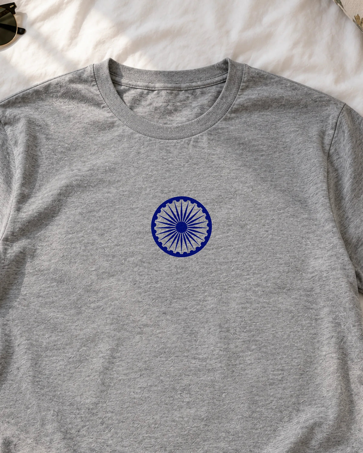 Ashoka Chakra iron-on patch on clothes