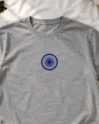 Ashoka Chakra iron-on patch on clothes
