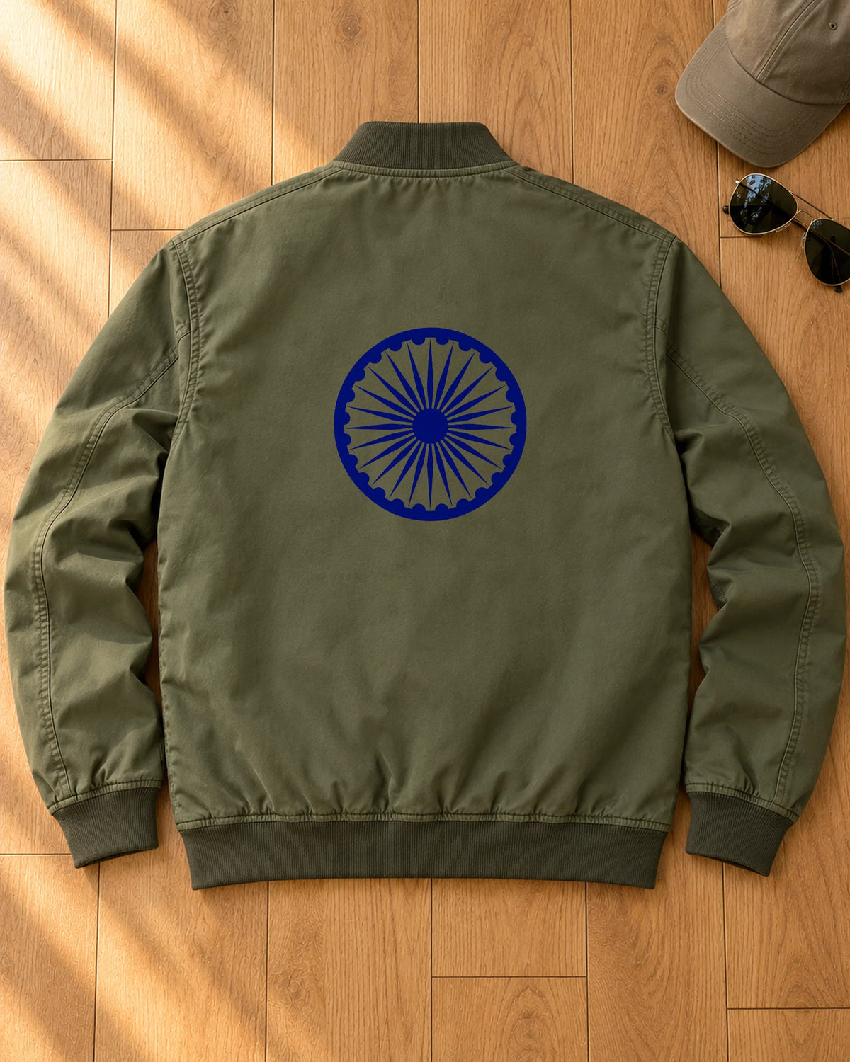 Ashoka Chakra iron-on patch on clothes