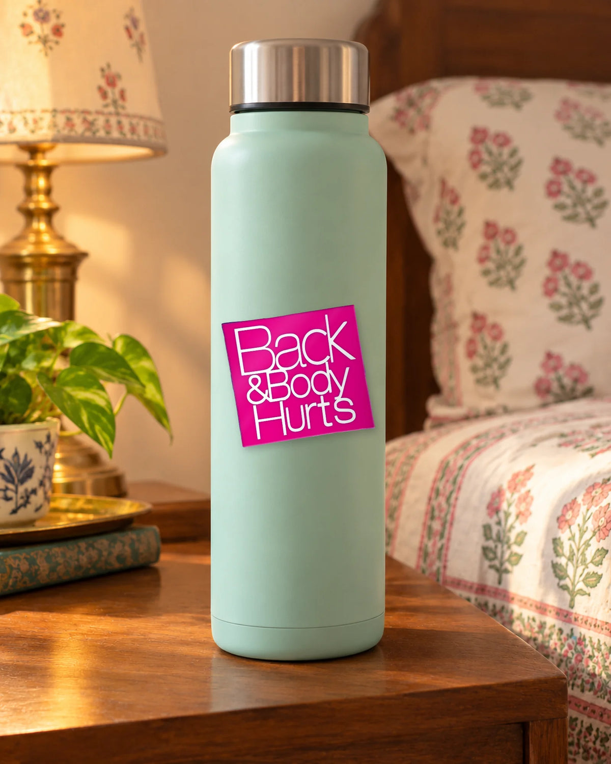 Back and Body Hurts sticker mockup