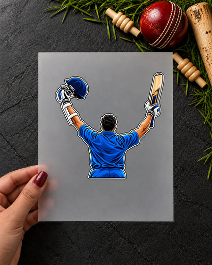 Bat Utha Ke iron-on patch in hand