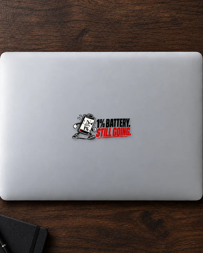 Battery Low Still Going hard surface patch mockup