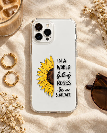 Be A Sunflower pieces arranged on a phone