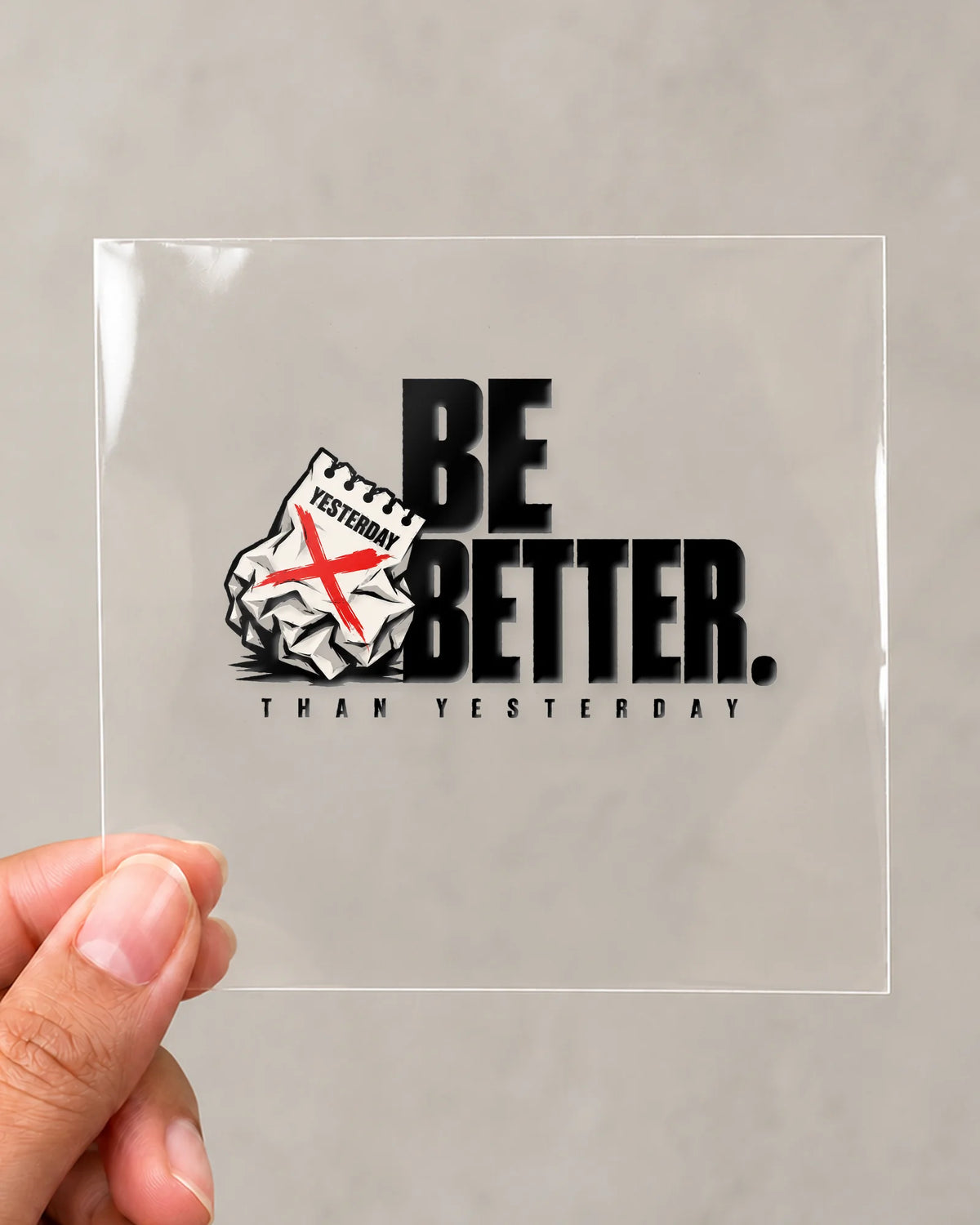 Be Better hard surface patch on clear film