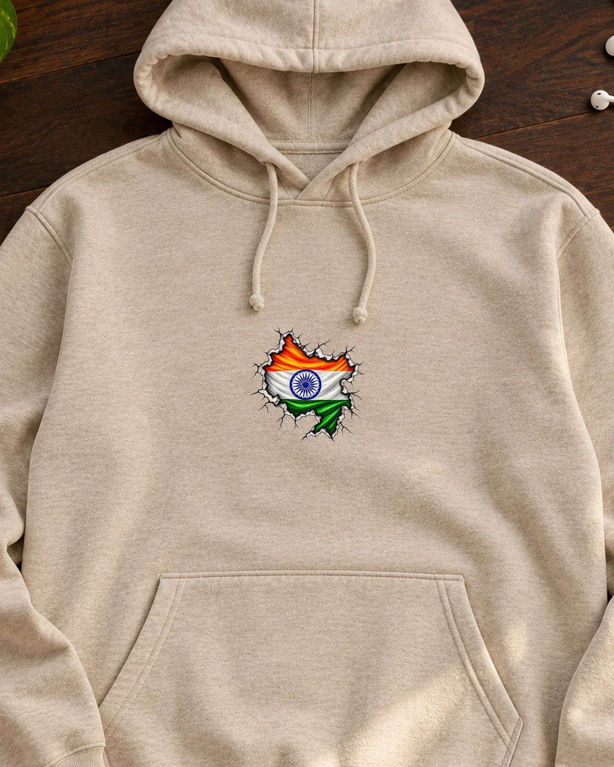 Bharat Unbroken iron-on patch on clothes