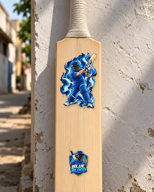 Blue Army Kit on a cricket bat
