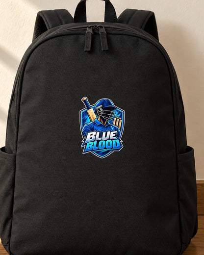 Blue Blood iron-on patch on clothes