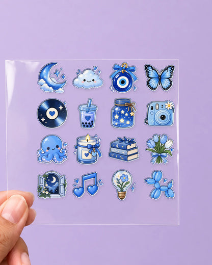 Blue Mood mini hard surface patch sheet on clear film