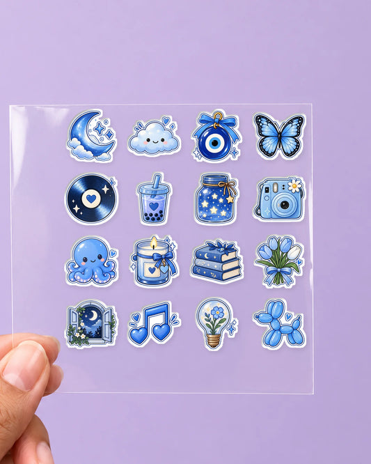 Blue Mood mini hard surface patch sheet on clear film