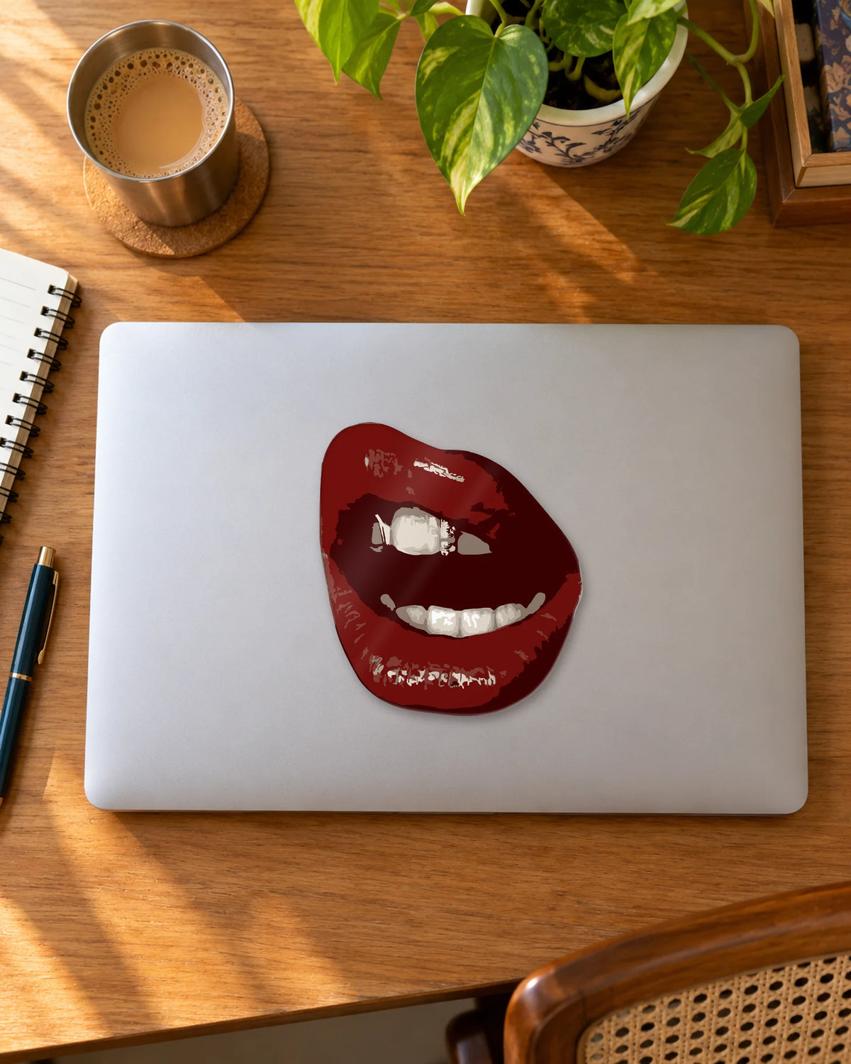 Bold & Unbothered Lips hard surface patch mockup