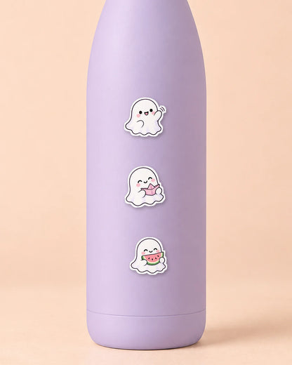 Boo Crew mini patches on a water bottle