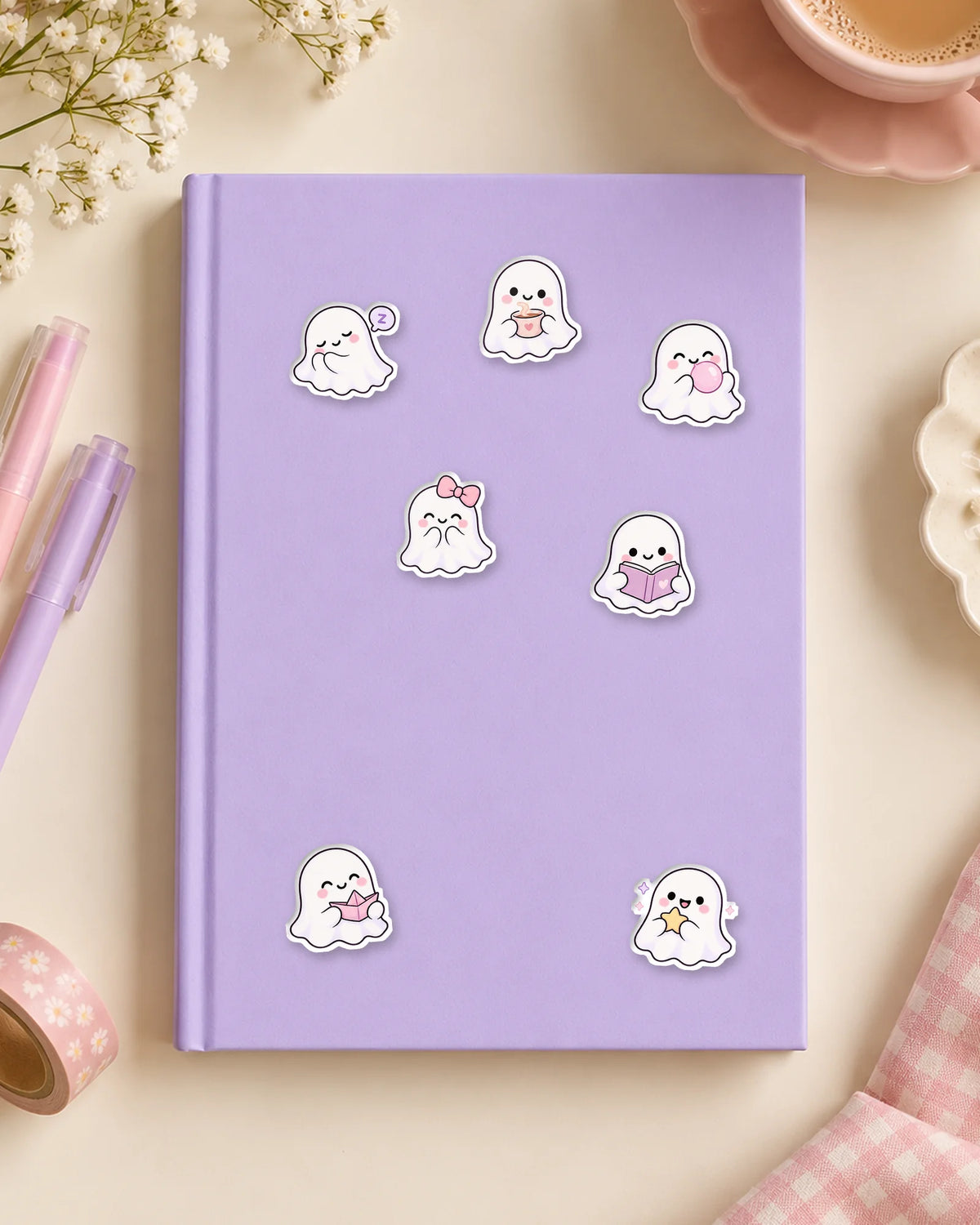 Boo Crew mini patches on a journal